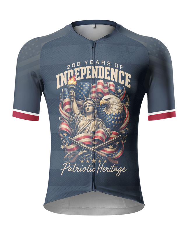 RockBros Men's Retro Graphic Independence Bell Cycling Jersey