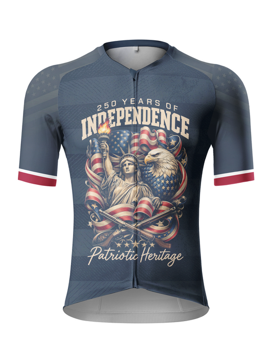 RockBros Men's Retro Graphic Independence Bell Cycling Jersey
