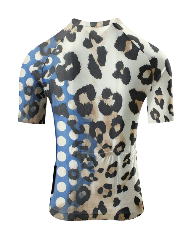 ROCKBROS Women's "Cobalt Cheetah" Pop-Art Leopard Performance Aero Jersey