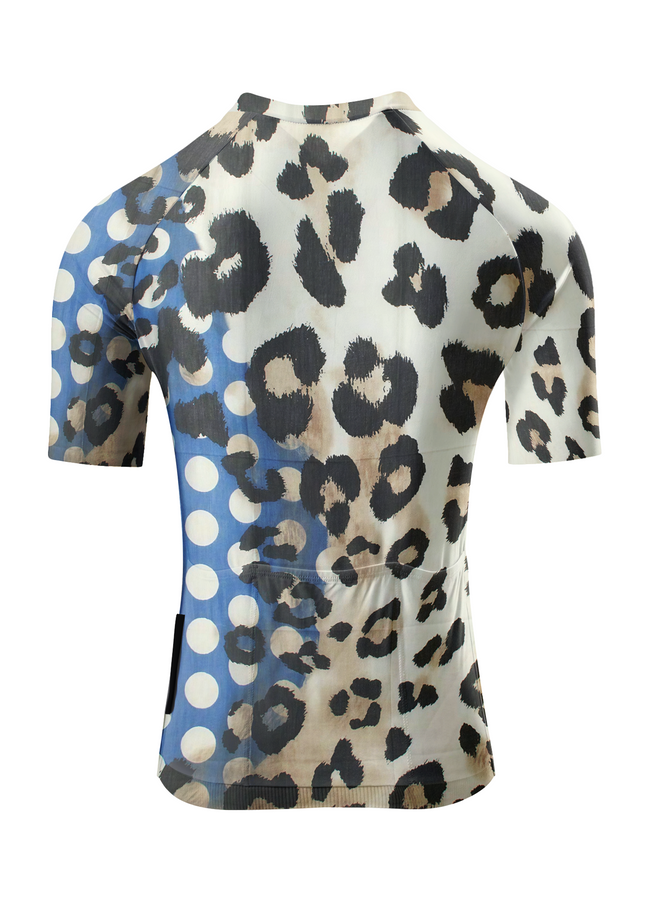 ROCKBROS Women's "Cobalt Cheetah" Pop-Art Leopard Performance Aero Jersey