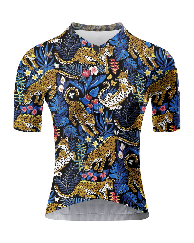 ROCKBROS Women's "Midnight Leopard" Tropical Jungle Art Pro Aero Jersey