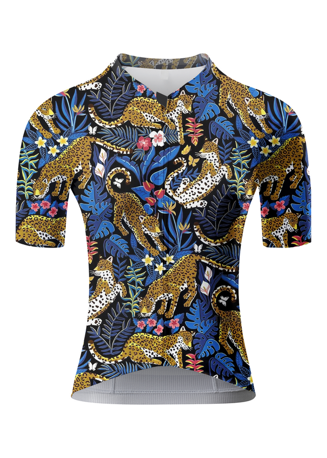 ROCKBROS Women's "Midnight Leopard" Tropical Jungle Art Pro Aero Jersey