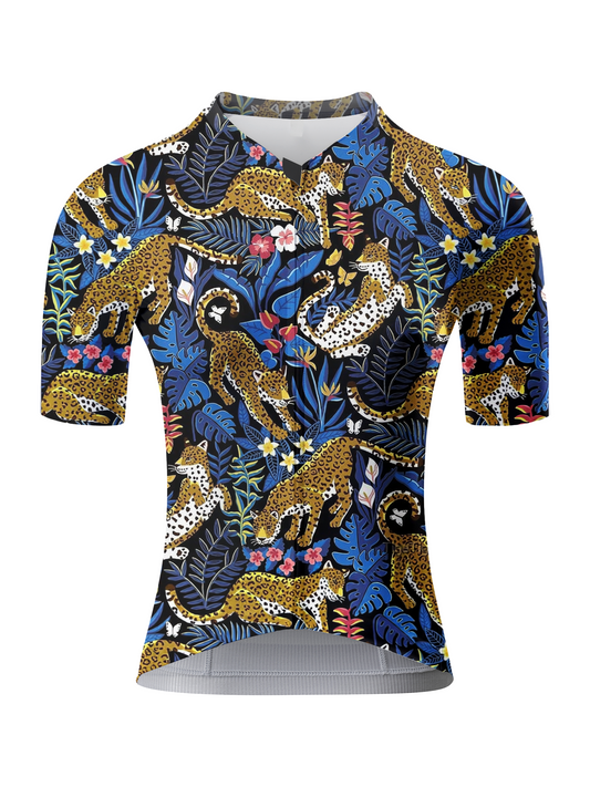 ROCKBROS Women's "Midnight Leopard" Tropical Jungle Art Pro Aero Jersey