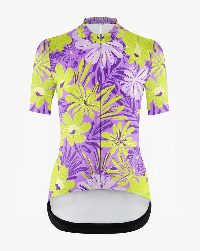 Women's Violet Floral Cycling Jersey