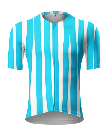 RockBros Men's "Azure Rhythm" Hand-Drawn Stripe Cycling Jersey