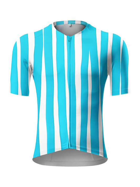 RockBros Men's "Azure Rhythm" Hand-Drawn Stripe Cycling Jersey