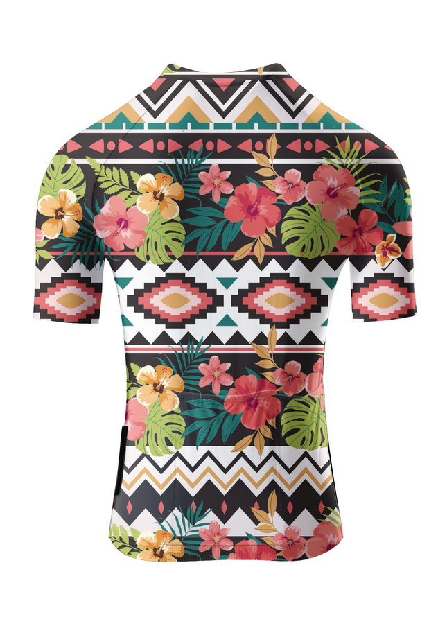 ROCKBROS Women's "Aztec Hibiscus" Tribal Flora Art Pro Aero Jersey