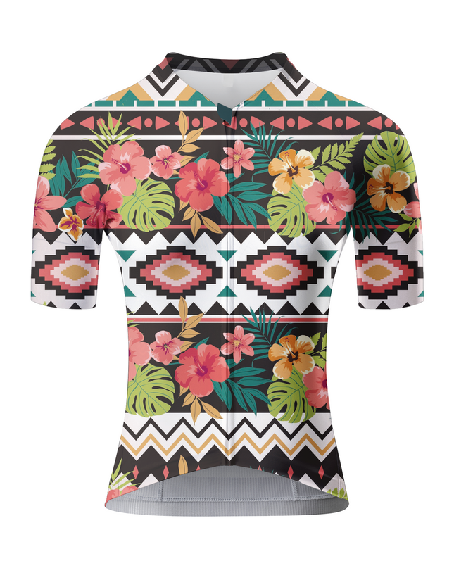 ROCKBROS Women's "Aztec Hibiscus" Tribal Flora Art Pro Aero Jersey