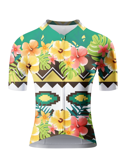 ROCKBROS Women's "Sunlit Aztec" Tropical Flora Art Pro Aero Jersey