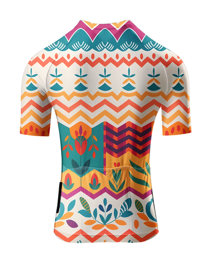 ROCKBROS Women's "Folkloric Wave" Geometric Folk Art Pro Aero Jersey