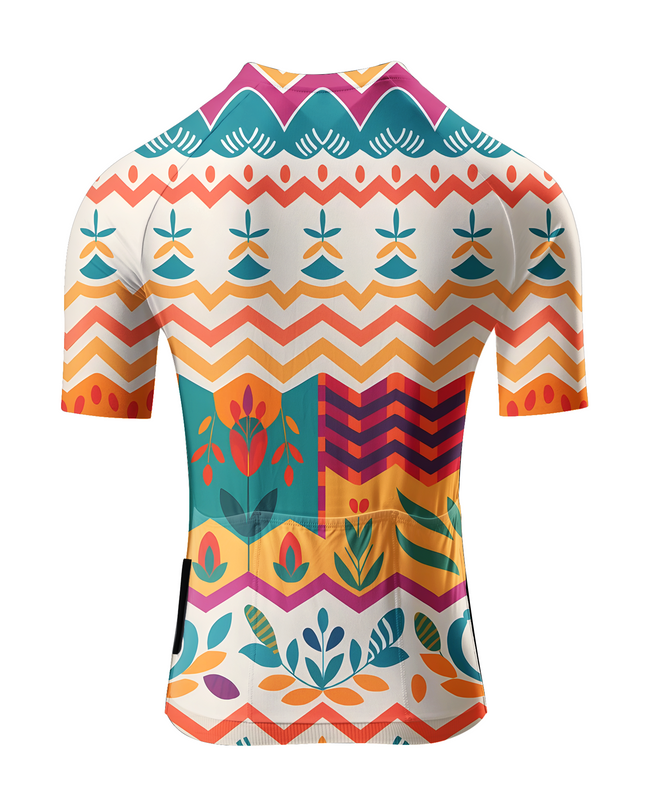 ROCKBROS Women's "Folkloric Wave" Geometric Folk Art Pro Aero Jersey