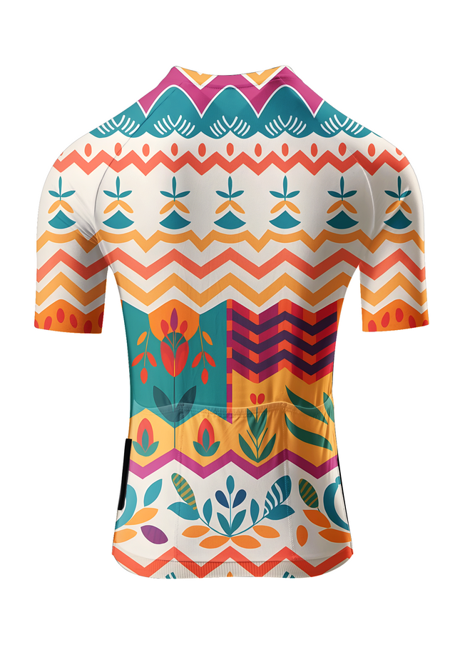 ROCKBROS Women's "Folkloric Wave" Geometric Folk Art Pro Aero Jersey