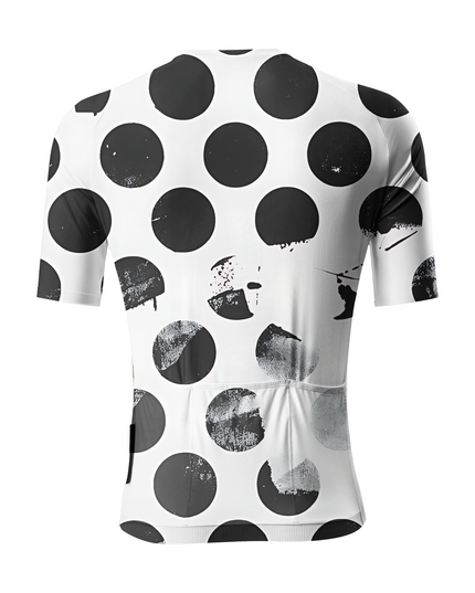RockBros Men's "Monochrome Ink" Deconstructed Polka Dot Cycling Jersey