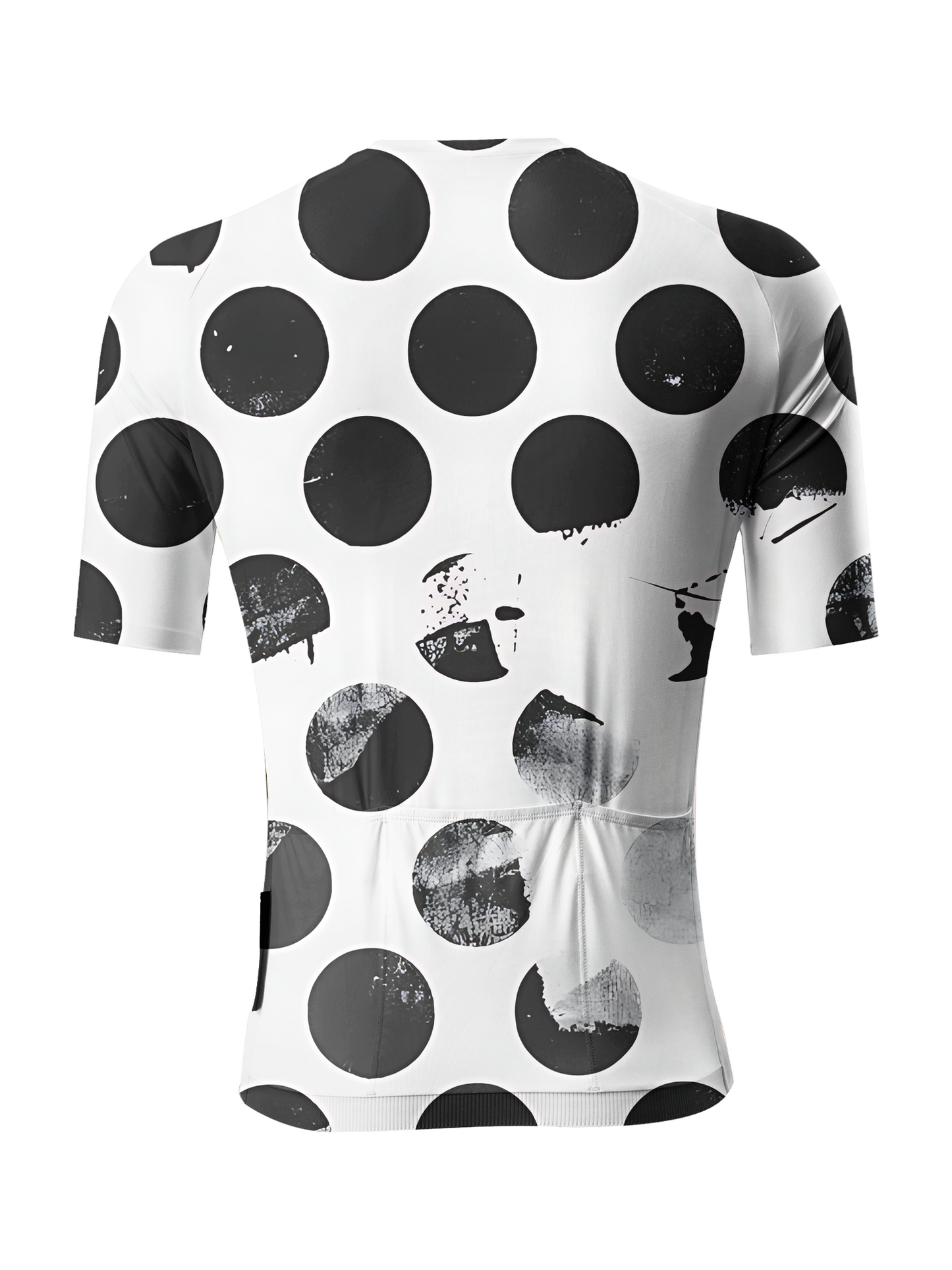 RockBros Men's "Monochrome Ink" Deconstructed Polka Dot Cycling Jersey