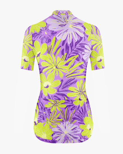 Women's Violet Floral Cycling Jersey