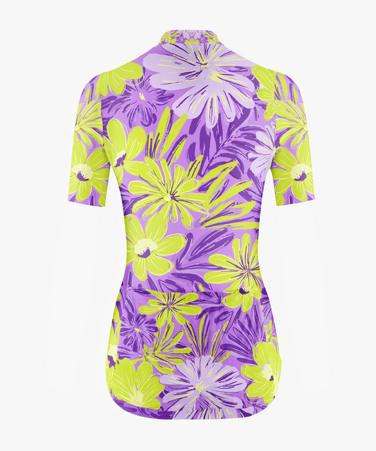 RockBros Women's Violet Floral Cycling Jersey