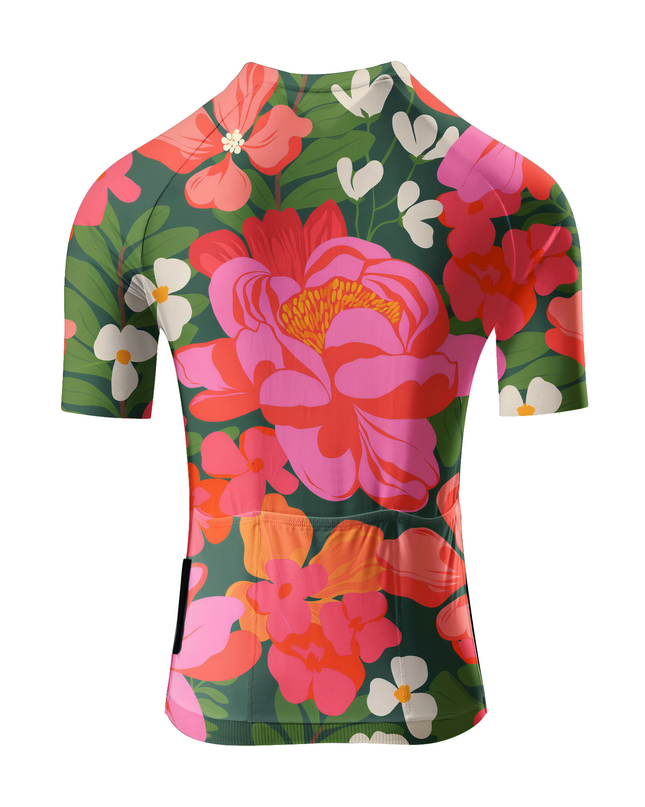 ROCKBROS Women's "Lush Peony" Oversized Botanical Art Pro Aero Jersey