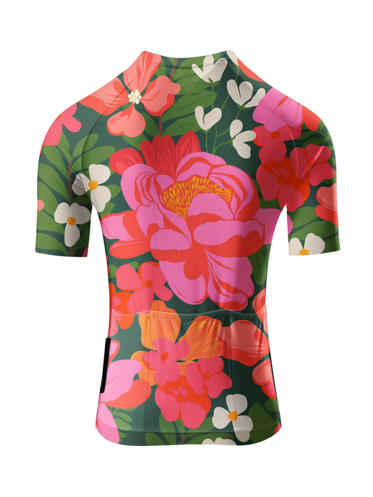 ROCKBROS Women's "Lush Peony" Oversized Botanical Art Pro Aero Jersey