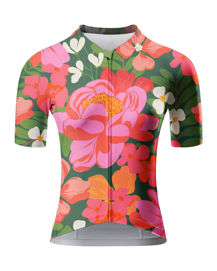 ROCKBROS Women's "Lush Peony" Oversized Botanical Art Pro Aero Jersey