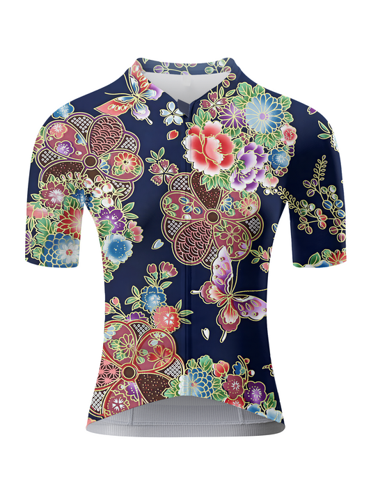 RockBros Women's "Sakura Night" All-Weather Oriental Art Pro Aero Jersey
