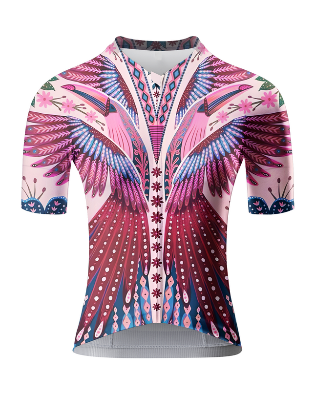 ROCKBROS Women's "Flamingo Symphony" Symmetrical Folk Art Pro Aero Jersey