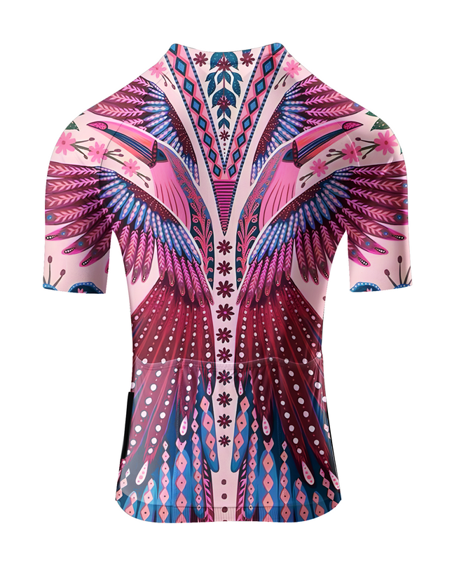 ROCKBROS Women's "Flamingo Symphony" Symmetrical Folk Art Pro Aero Jersey