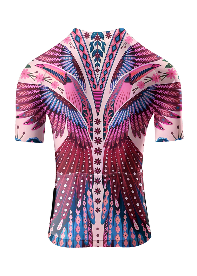 ROCKBROS Women's "Flamingo Symphony" Symmetrical Folk Art Pro Aero Jersey