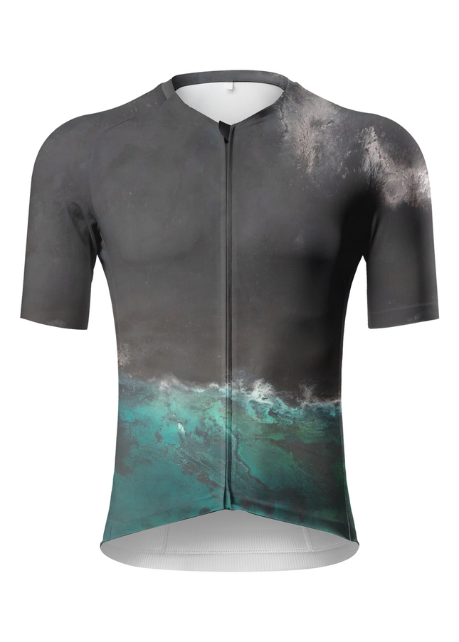 ROCKBROS Men's "Abyssal Shore" Abstract Fluid Art Pro Aero Jersey