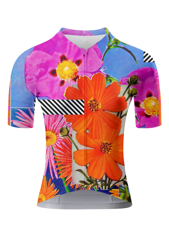 RockBros Women's "Vibrant Bloom" All-Weather Pop-Art Pro Aero Jersey