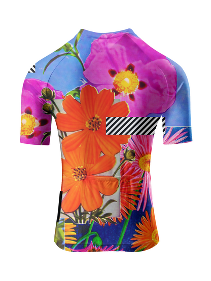 RockBros Women's "Vibrant Bloom" All-Weather Pop-Art Pro Aero Jersey