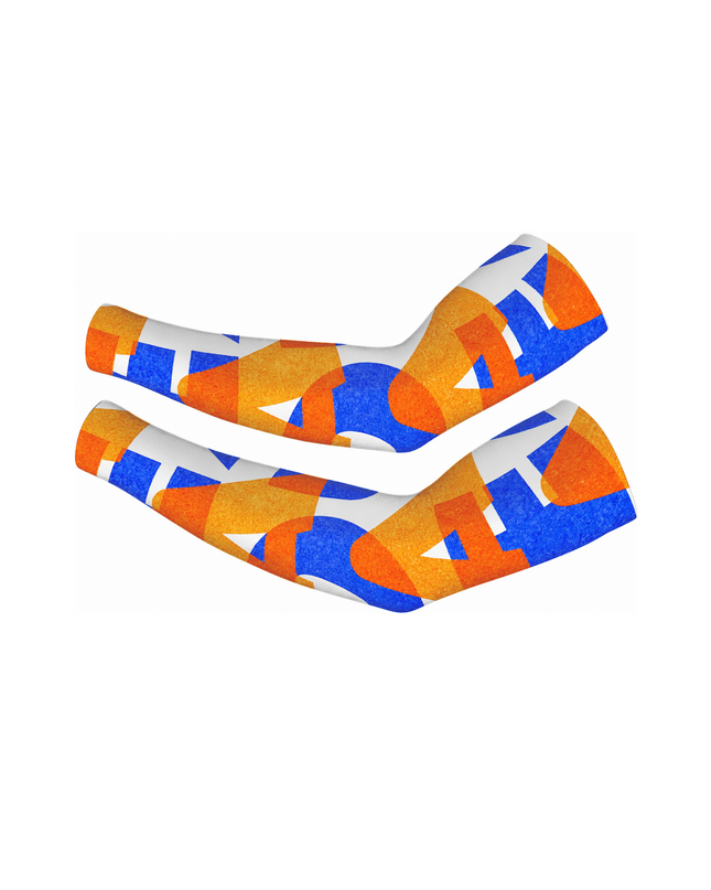 ROCKBROS Bold Geo Graphic Orange Blue Performance Sleeves