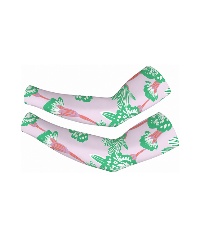 ROCKBROS Tropical Bloom Graphic Lavender Green Performance Sleeves