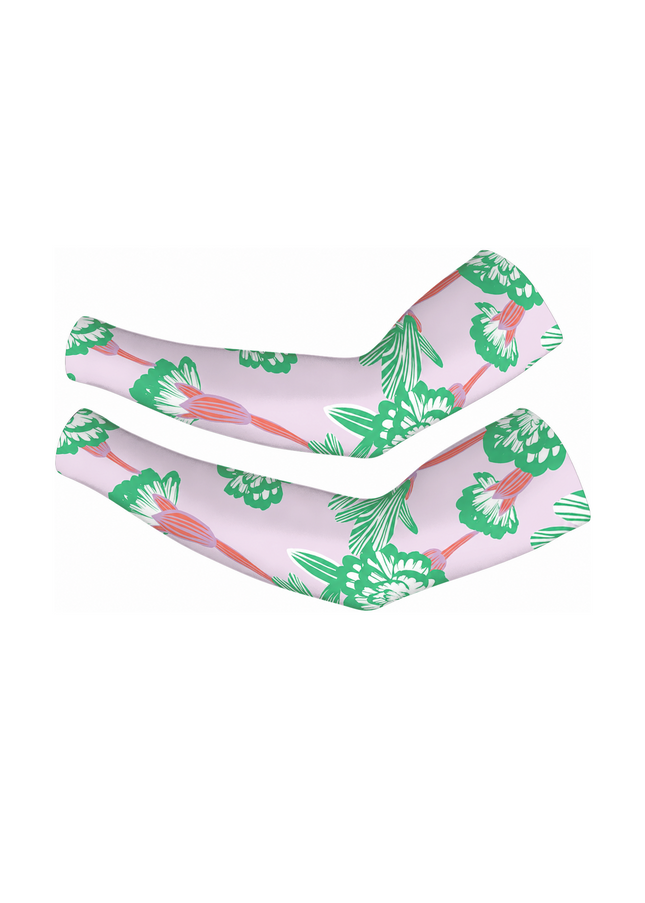 ROCKBROS Tropical Bloom Graphic Lavender Green Performance Sleeves