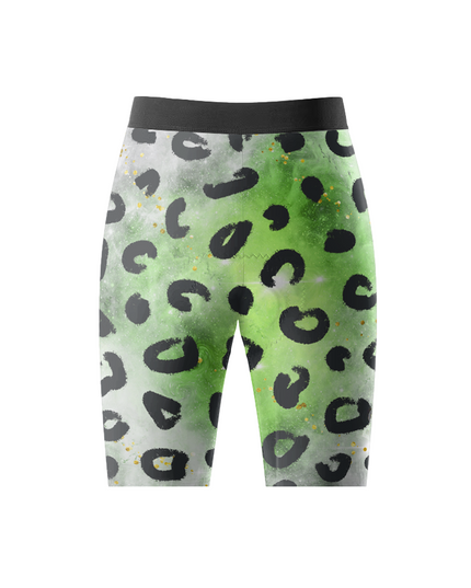 ROCKBROS Women's Modern Camo Nebula Green Leopard Print Cycling Shorts