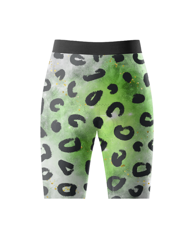 ROCKBROS Women's Modern Camo Nebula Green Leopard Print Cycling Shorts