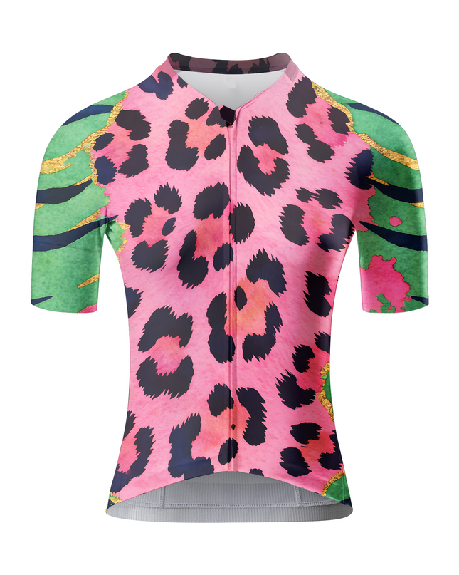 ROCKBROS Women's "Pink Safari" Tropical Wild Art Pro Aero Jersey