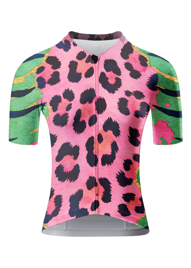 ROCKBROS Women's "Pink Safari" Tropical Wild Art Pro Aero Jersey