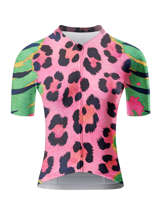 ROCKBROS Women's "Pink Safari" Tropical Wild Art Pro Aero Jersey