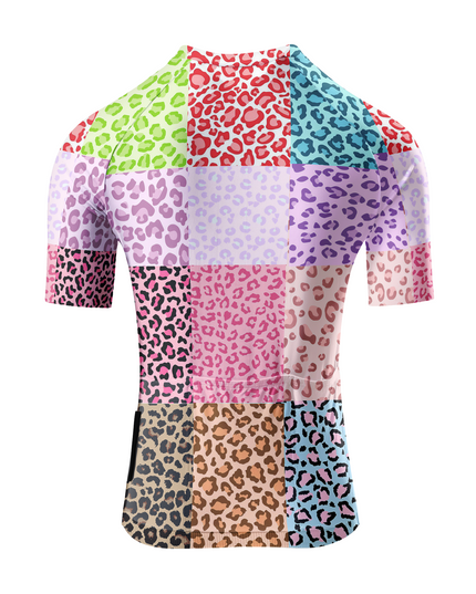 ROCKBROS Women's "Spectrum Leopard" All-Weather Patchwork Pro Aero Jersey