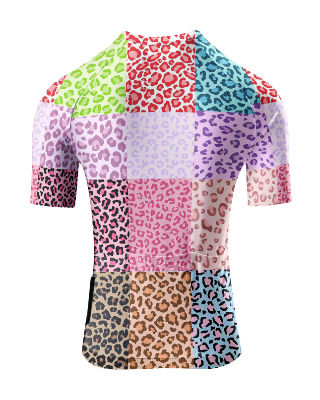 ROCKBROS Women's "Spectrum Leopard" All-Weather Patchwork Pro Aero Jersey