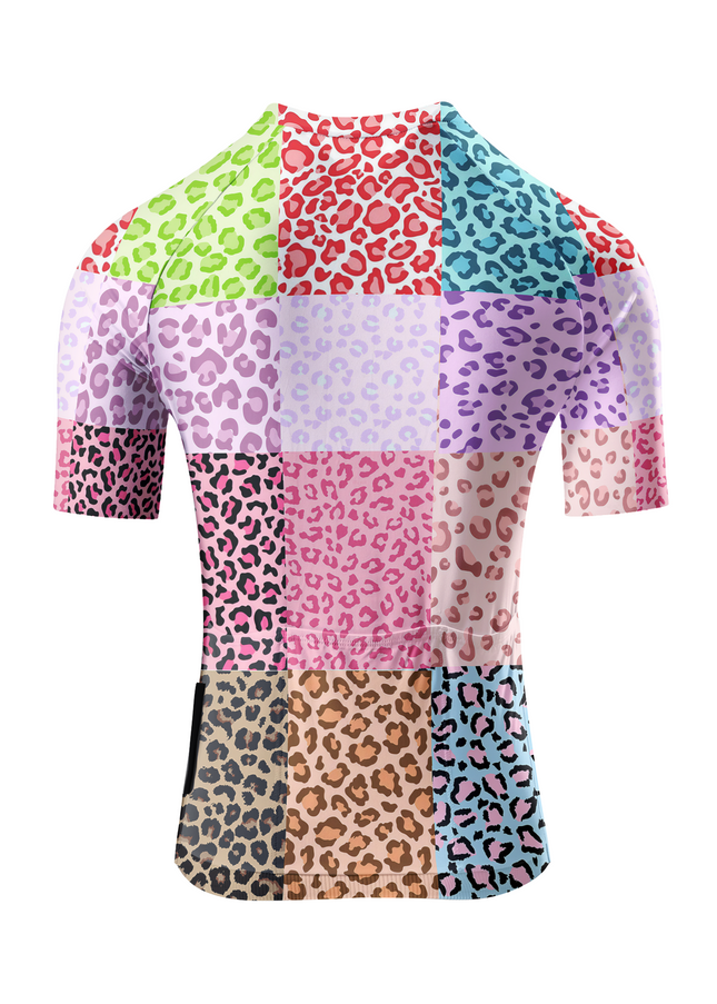 ROCKBROS Women's "Spectrum Leopard" All-Weather Patchwork Pro Aero Jersey