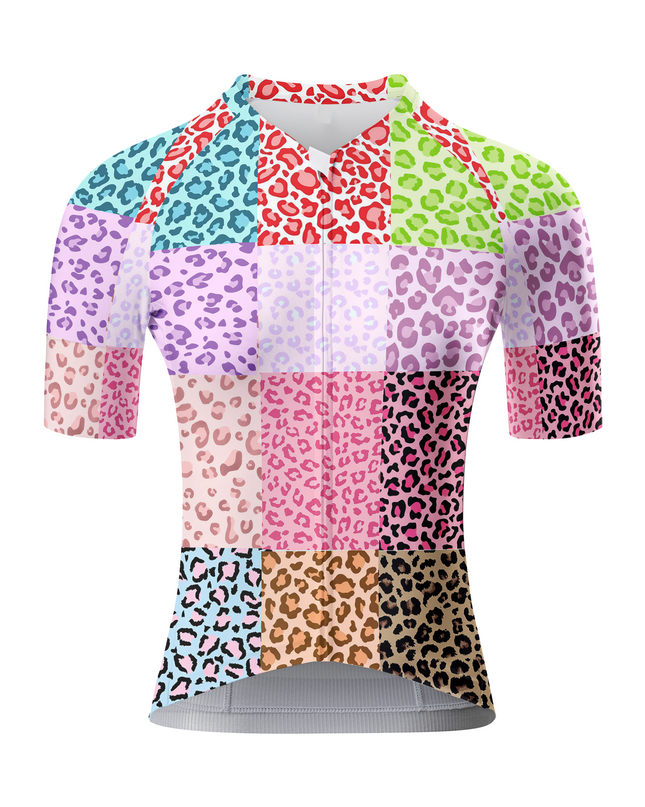 ROCKBROS Women's "Spectrum Leopard" All-Weather Patchwork Pro Aero Jersey