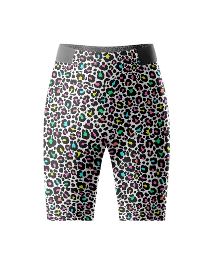 ROCKBROS Women's Neon Leopard All-Weather Multi-Color Graphic Cycling Shorts