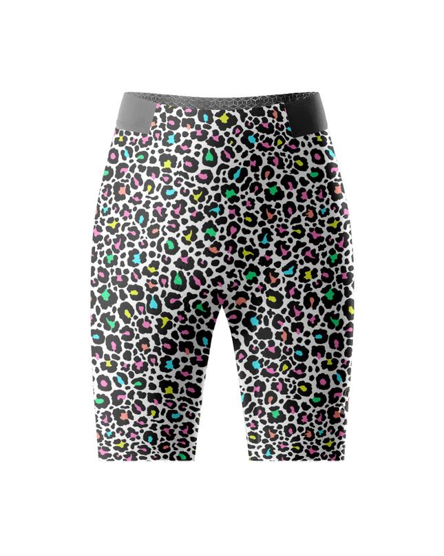 ROCKBROS Women's Neon Leopard All-Weather Multi-Color Graphic Cycling Shorts
