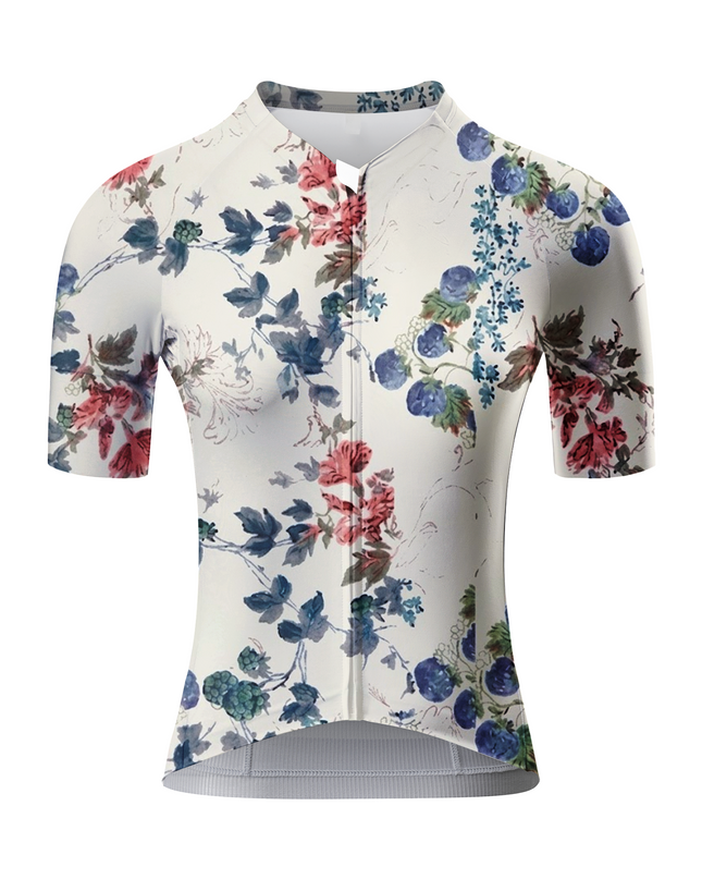 ROCKBROS Women's Watercolor Vintage Berry & Floral Print Padded Bib Cycling Bibs