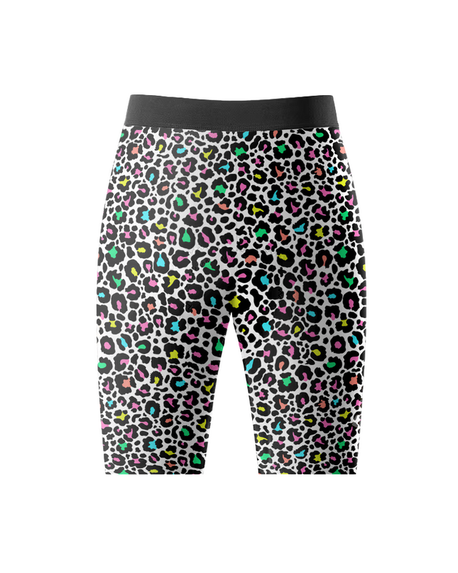 ROCKBROS Women's Neon Leopard All-Weather Multi-Color Graphic Cycling Shorts