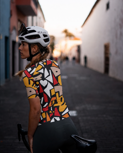 ROCKBROS Women's Abstract Pop Collage Pro Aero Cycling Jersey