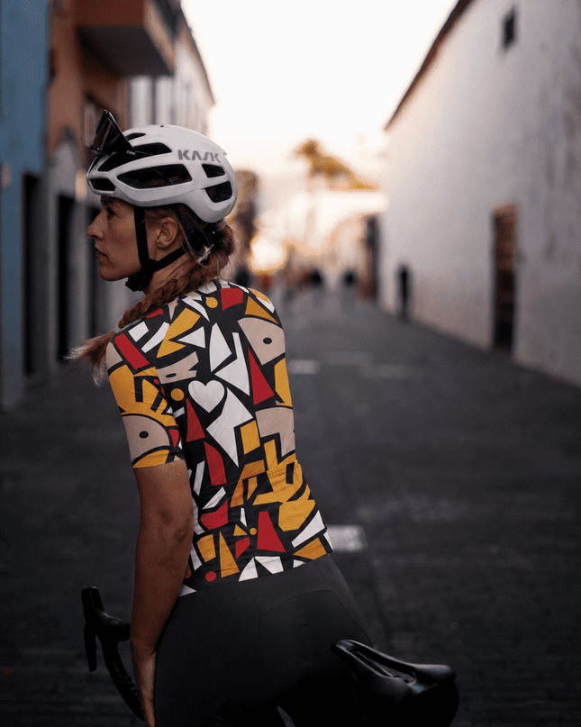 ROCKBROS Women's Abstract Pop Collage Pro Aero Cycling Jersey