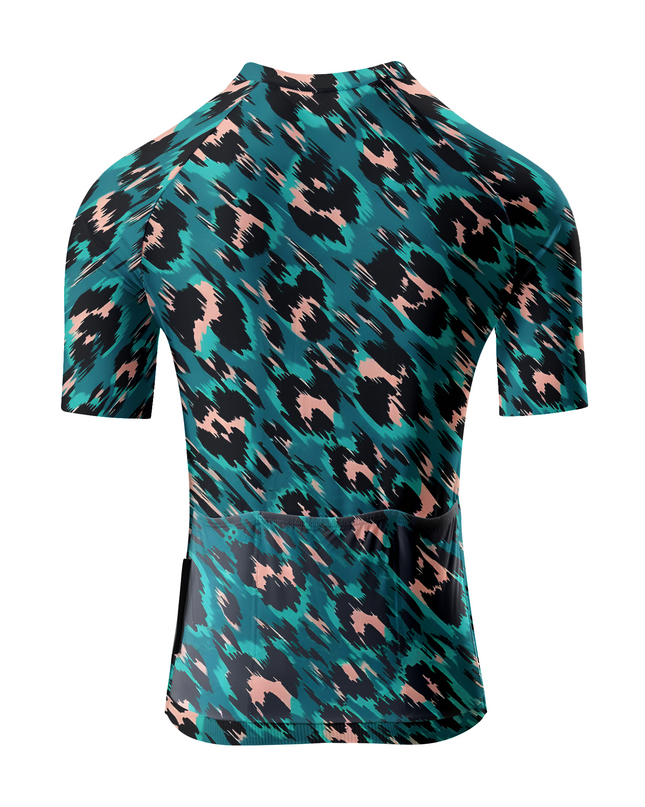 ROCKBROS Women's "Teal Velocity" Abstract Panther Pro Aero Jersey