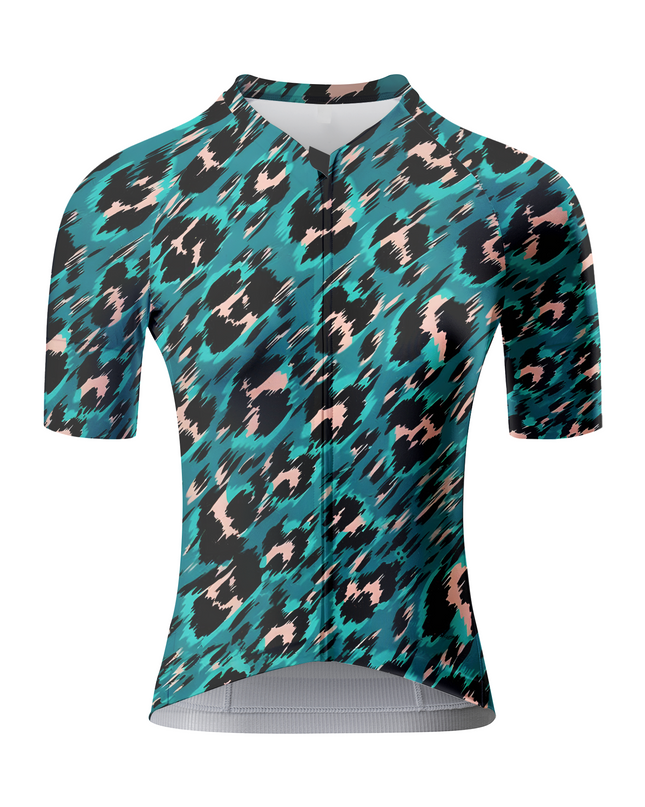 ROCKBROS Women's "Teal Velocity" Abstract Panther Pro Aero Jersey